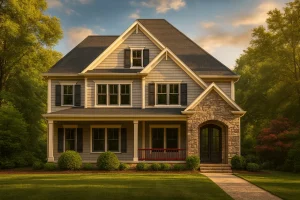 Craftsman house plan with 2,461 heated sq. ft. across 3 levels