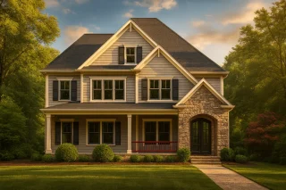 Craftsman house plan with 2,461 heated sq. ft. across 3 levels