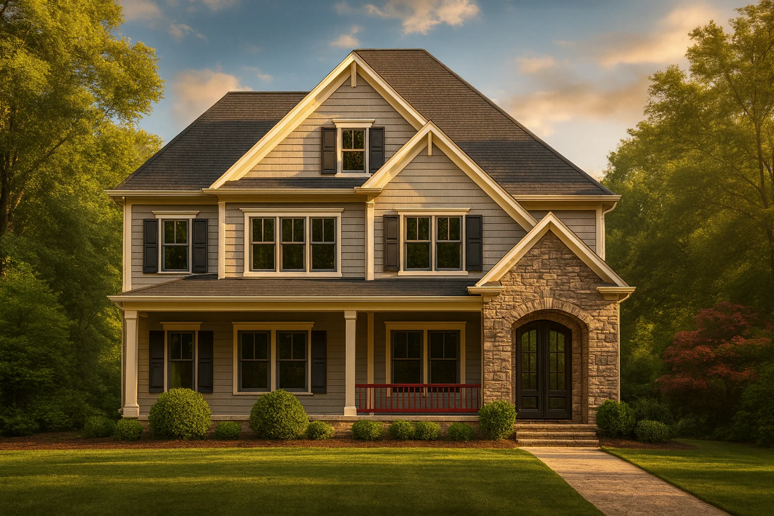 Craftsman house plan with 2,461 heated sq. ft. across 3 levels