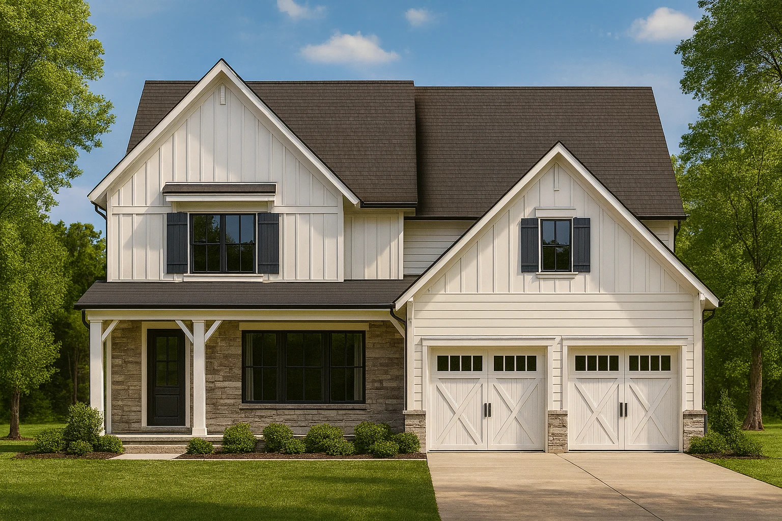 Modern Craftsman Home Plan with 2.5 Floors and 4 Bedrooms