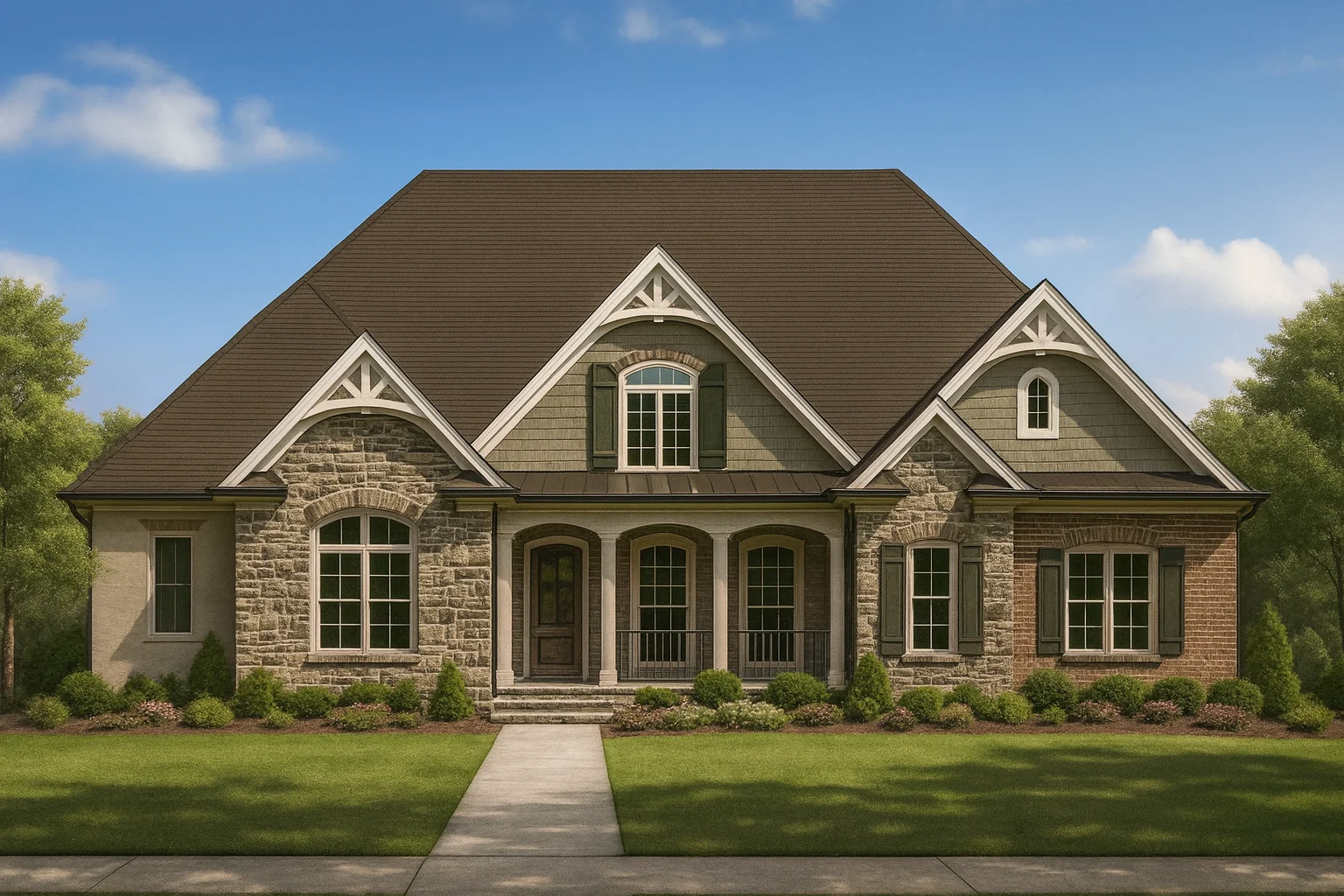 Country Farmhouse Plans 5 Elegant House Plan with Basement & Bonus Room for Flexible Living