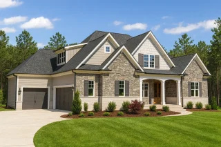 Elegant House Blueprint with Open Floor Plan and CAD Design