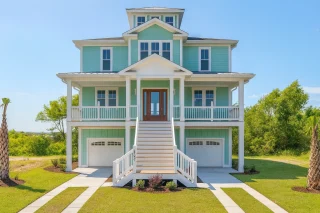 4-Story Coastal House Plan with Elevator & Open Floor Layout