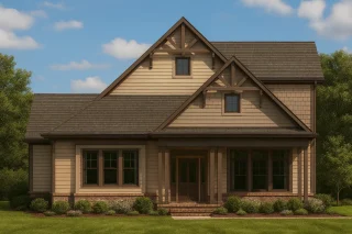 Townhome Floor Plans 13 Craftsman Home Plan 2-Floor Blueprint CAD with 3 Bedrooms