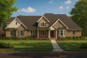 Narrow Lot House Plans 15 Custom Home Plan with Spacious 1.5 Story Floor Plan Design