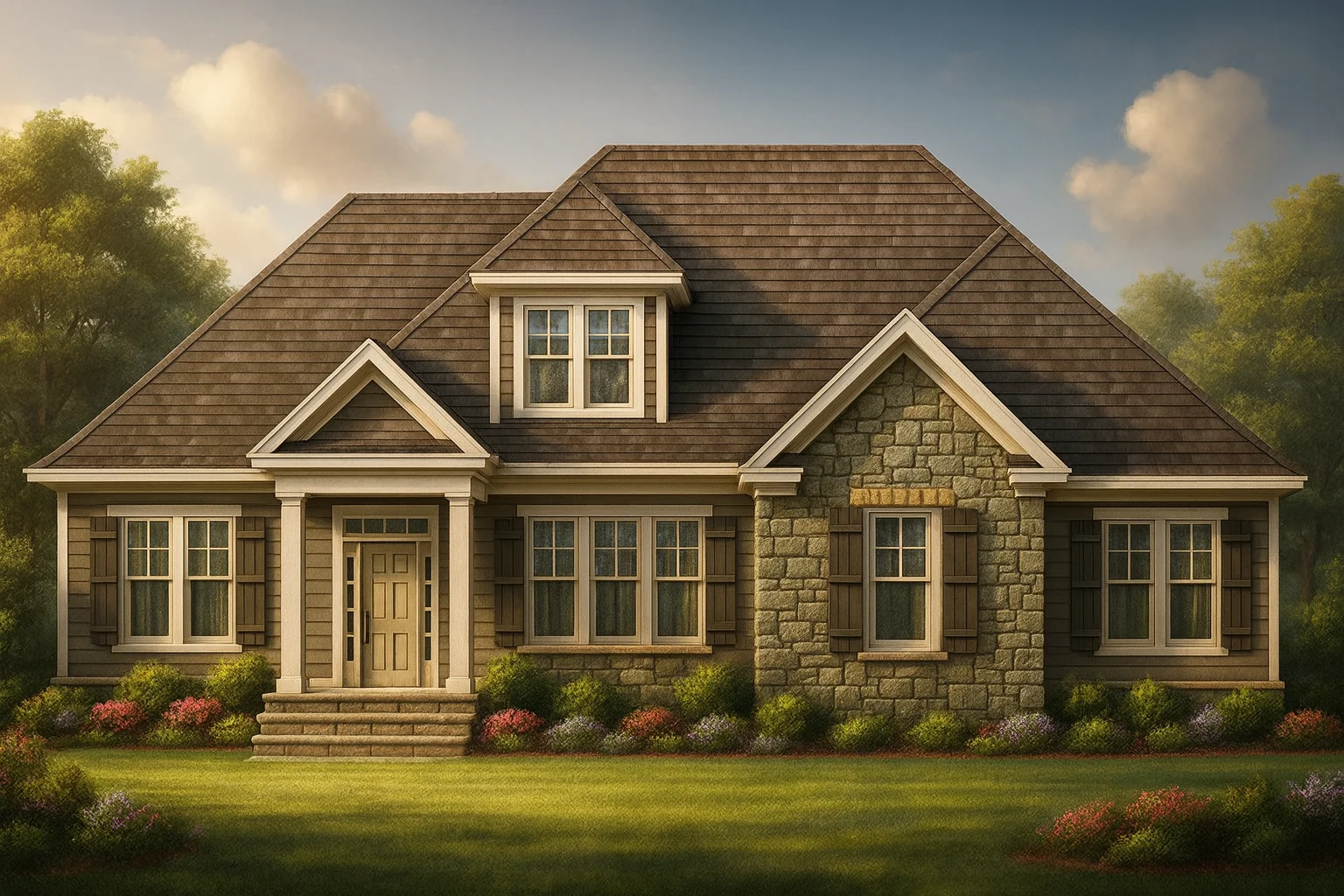 Garage and Vehicle Storage 12 Craftsman Home Plan CAD Blueprint with Spacious Floor Designs