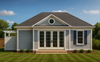 Plan  17-2059 - Carolina Piedmont |  Colonial Revival Pool House - 2-Bed, 2.5-Bath, 1,625 SF