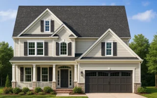 Plan  18-1370 - Aster Bend Manor |  Traditional Colonial - 3-Bed, 2.5-Bath, 2,056 SF