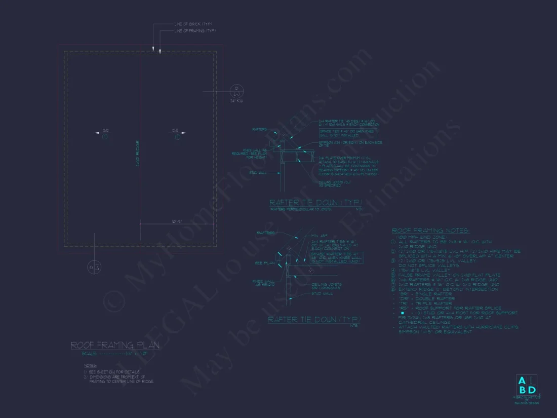 Compact House Garage Plan with Bonus Room | Floor Plan Blueprint Designs
