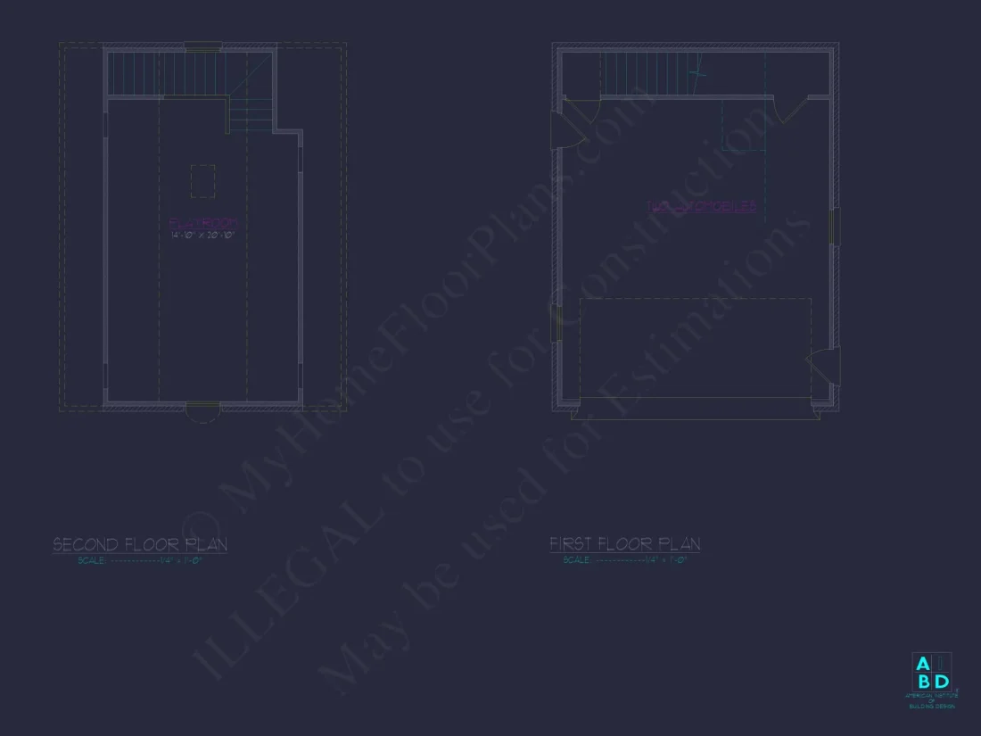 Compact House Garage Plan with Bonus Room | Floor Plan Blueprint Designs