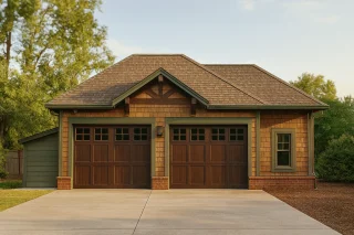 Craftsman Cart Garage Plan with Detailed CAD Architecture