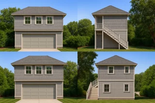 Compact House Plan with Living Space, Garage, and CAD Designs