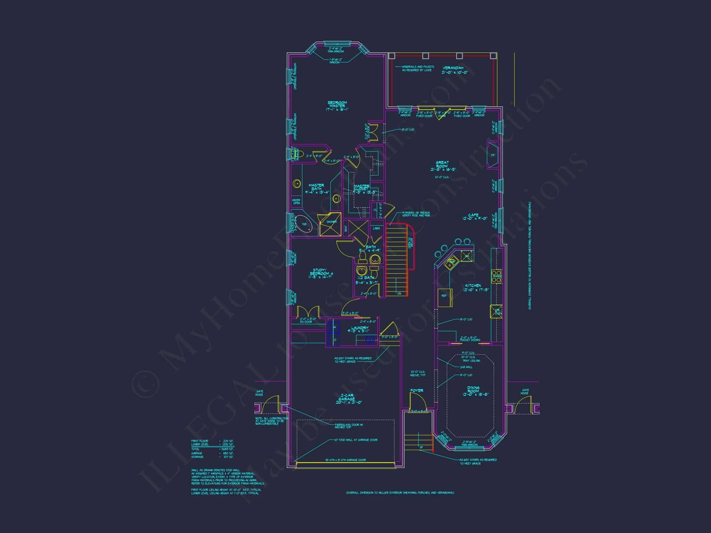 8-1777 HOUSE PLAN - Elegant 2-Story French Country House Plan with Vaulted Ceilings & CAD Blueprints 9 8-1777 HOUSE PLAN - Elegant 2-Story French Country House Plan with Vaulted Ceilings & CAD Blueprints - Image 9
