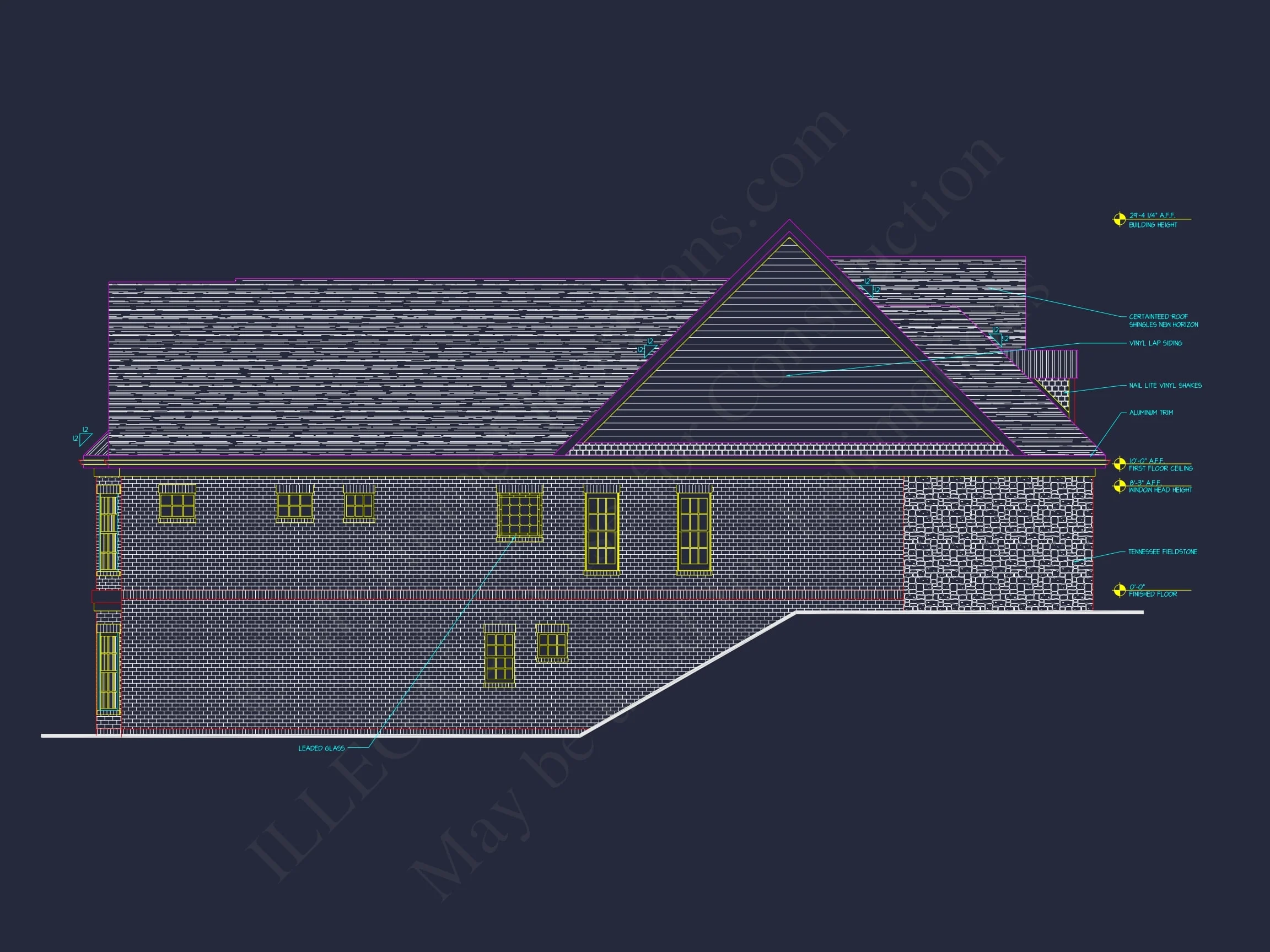 8-1777 HOUSE PLAN - Elegant 2-Story French Country House Plan with Vaulted Ceilings & CAD Blueprints 6 8-1777 HOUSE PLAN - Elegant 2-Story French Country House Plan with Vaulted Ceilings & CAD Blueprints - Image 6