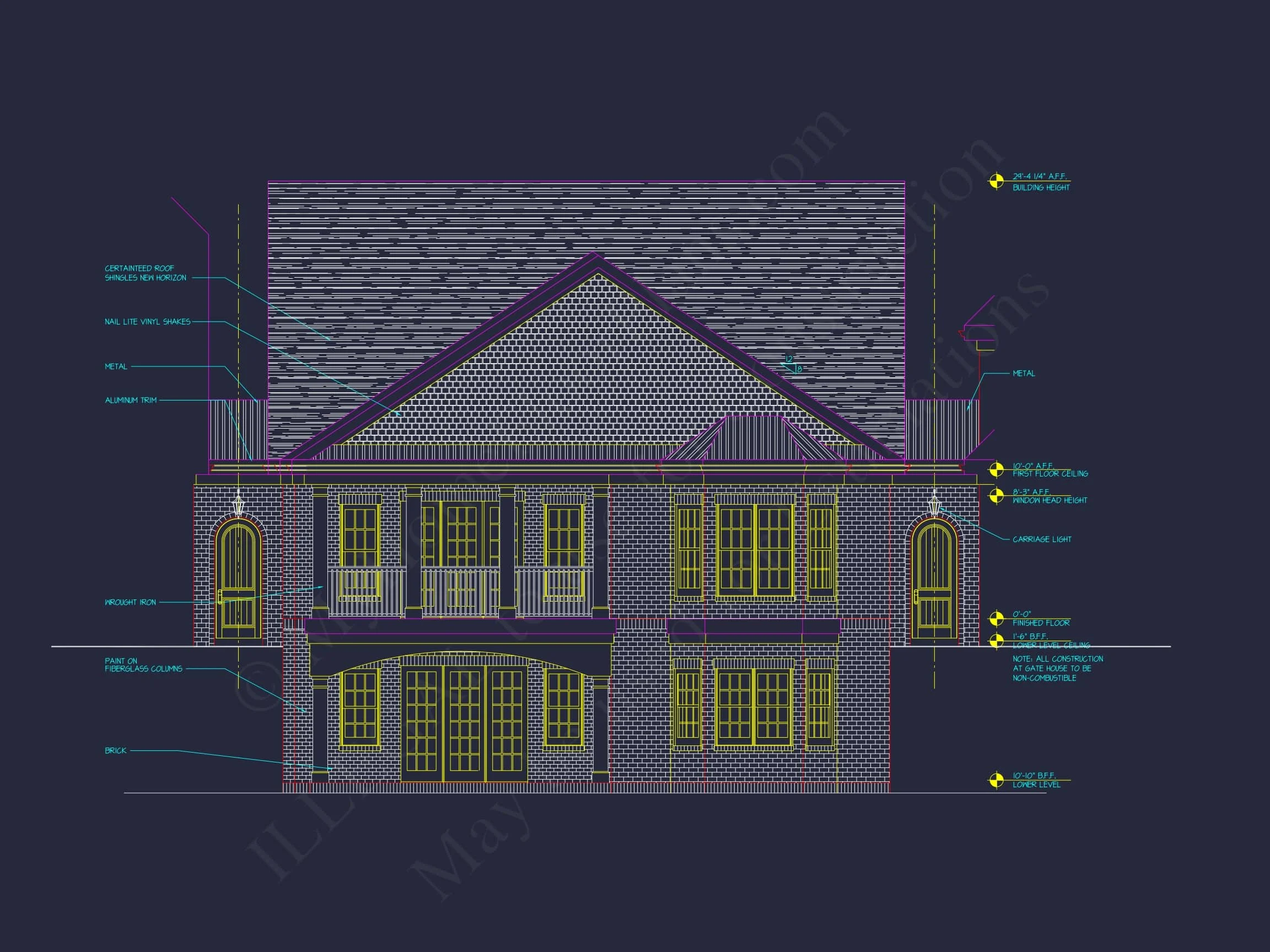 8-1777 HOUSE PLAN - Elegant 2-Story French Country House Plan with Vaulted Ceilings & CAD Blueprints 3 8-1777 HOUSE PLAN - Elegant 2-Story French Country House Plan with Vaulted Ceilings & CAD Blueprints - Image 3