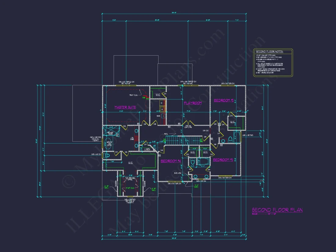 Spacious 2-Story Home Plan with CAD Designs and Blueprints