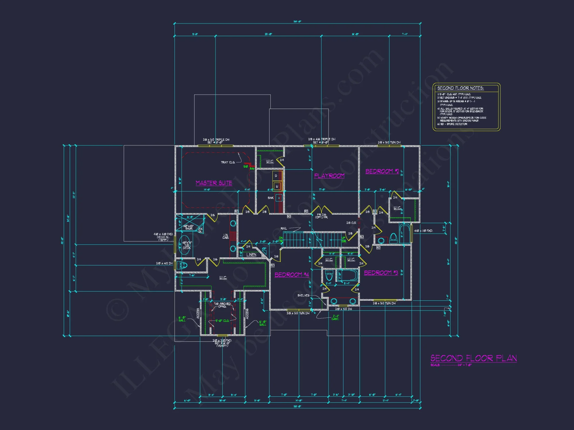 Spacious 2-Story Home Plan with CAD Designs and Blueprints