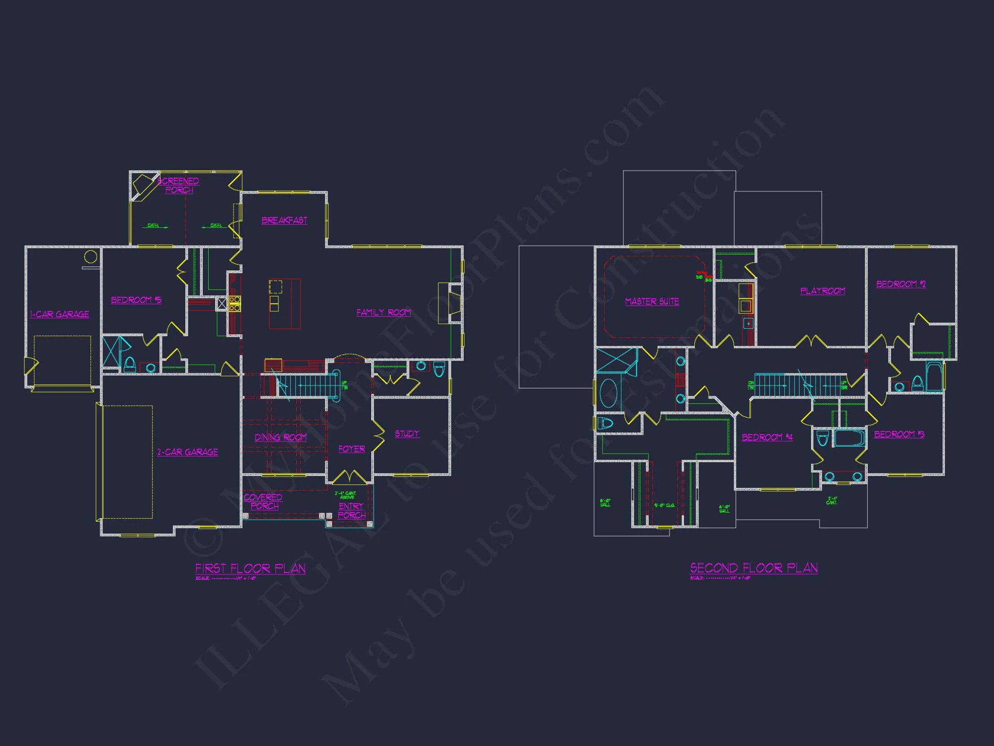 Spacious 2-Story Home Plan with CAD Designs and Blueprints