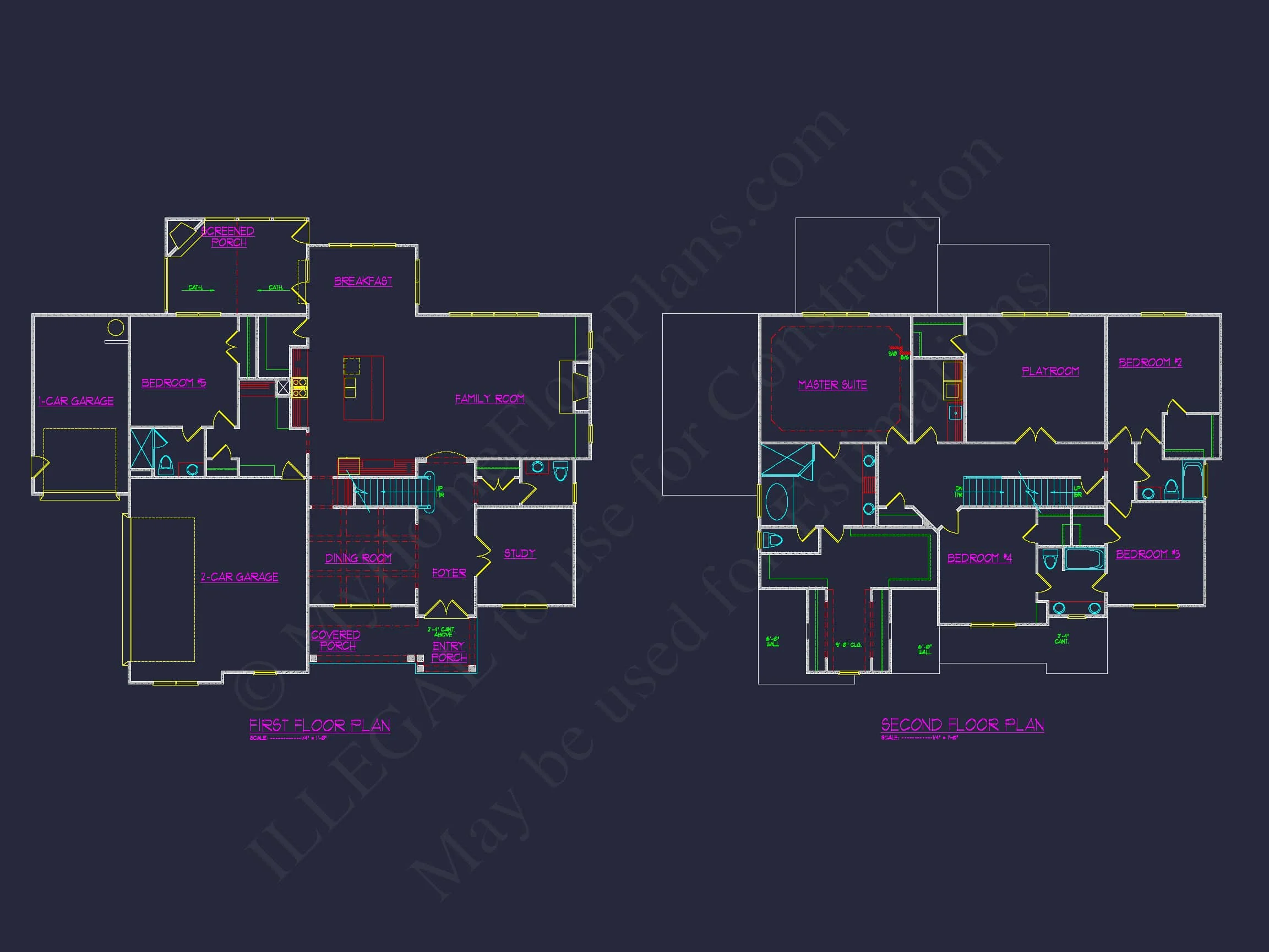 12-1085 HOUSE PLAN - 4-Bed, 3-Bath, 4051 SF Craftsman House Plan 11 Spacious 2-Story Home Plan with CAD Designs and Blueprints