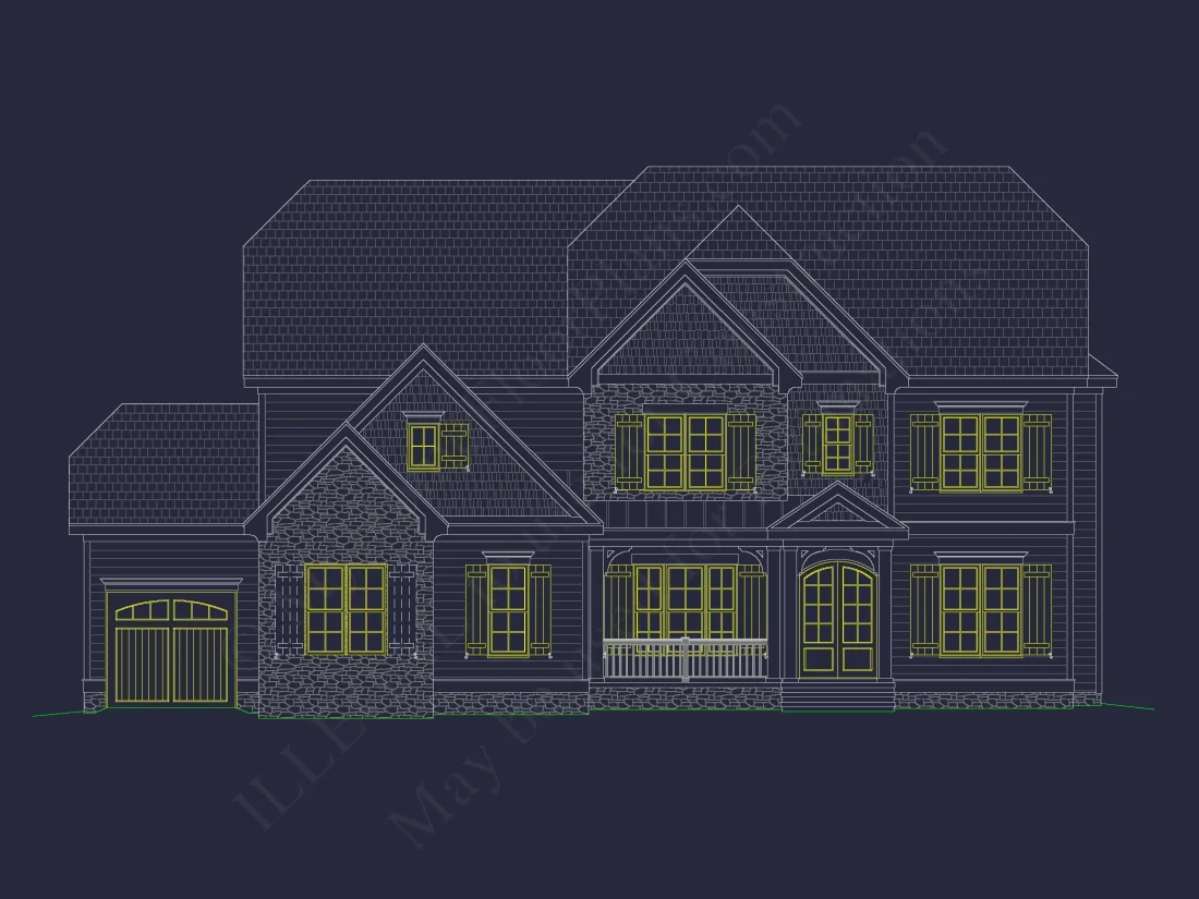 Spacious 2-Story Home Plan with CAD Designs and Blueprints