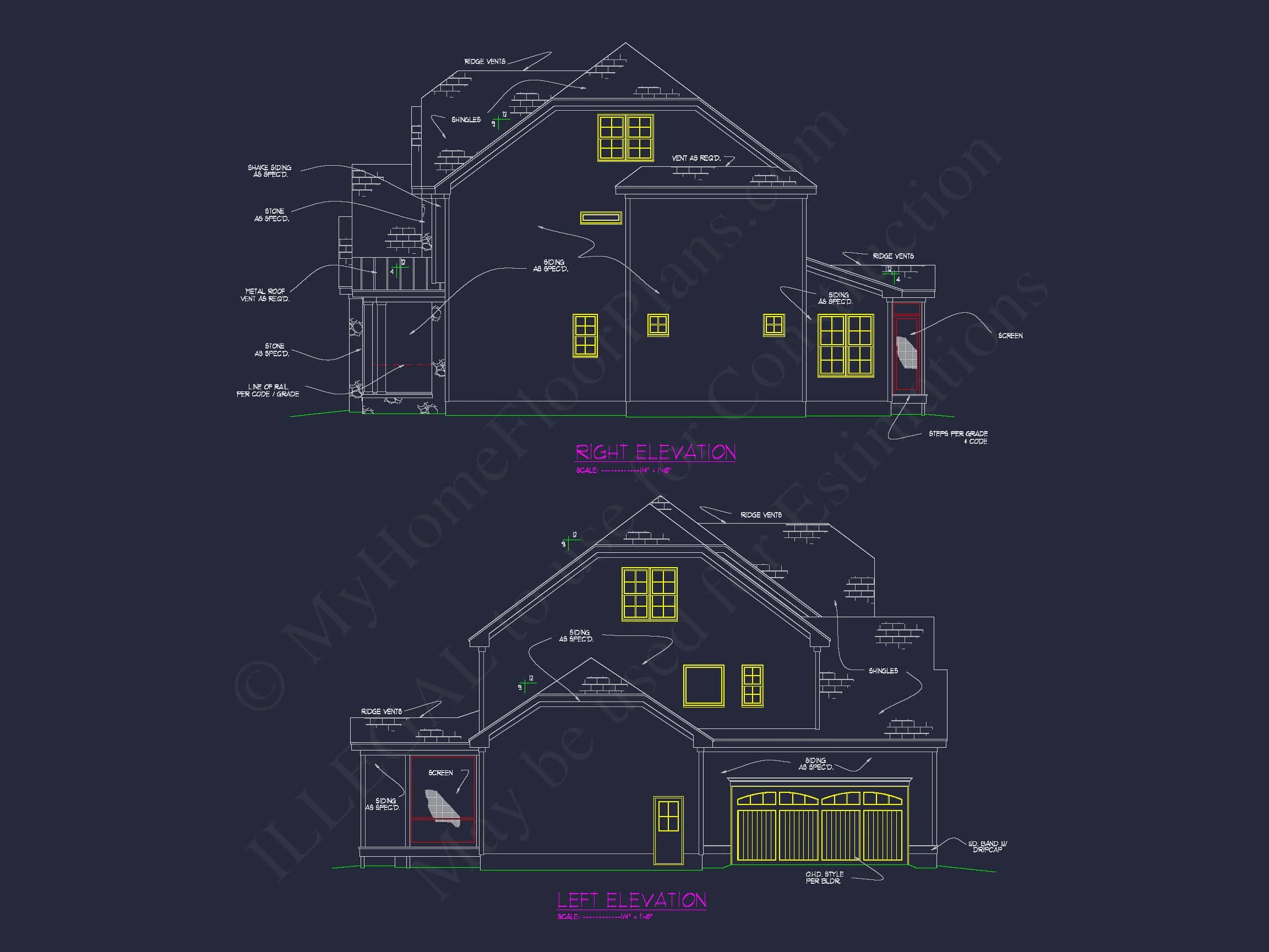 12-1085 HOUSE PLAN - 4-Bed, 3-Bath, 4051 SF Craftsman House Plan 6 Spacious 2-Story Home Plan with CAD Designs and Blueprints