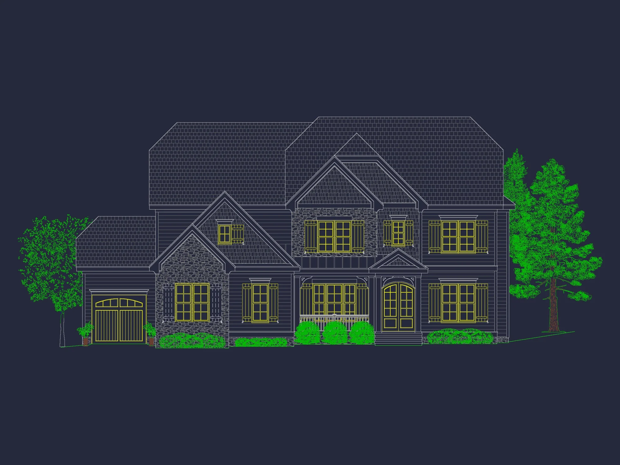 Spacious 2-Story Home Plan with CAD Designs and Blueprints