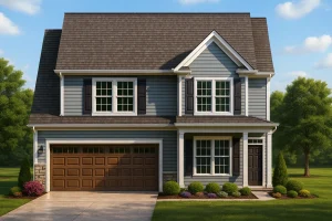 2575 SF Traditional 2-Story House Plan with Office, Vaulted Ceilings & Attached Garage