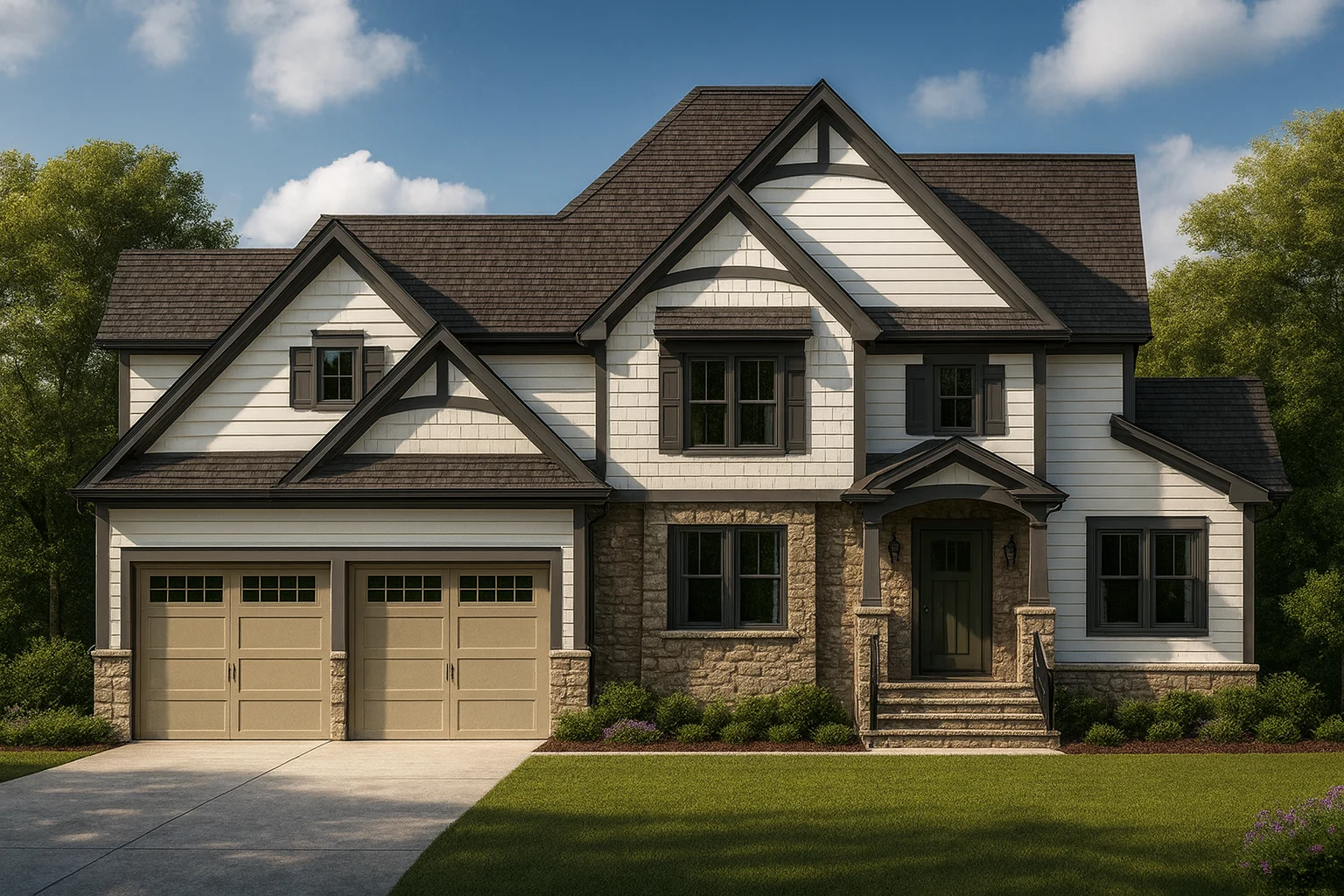 Traditional 2-Story House Plan with 4231 Sq Ft & Side-Entry Garage