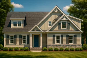 Craftsman Home Plan & Blueprint Designs 2-Story Layout with 3 Beds & Screened Porch