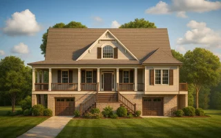 Plan  8-1383 - Aster Willow Retreat  | Southern Low Country - 4-Bed, 3.5-Bath, 3,042 SF