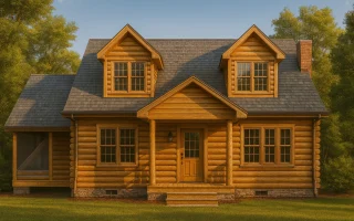 Plan  8-1516 - Mississippi Bayou |  Log Cabin - 3-Bed, 3.5-Bath, 1,576 SF