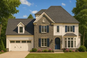 Colonial Farmhouse house plan with 2,725 heated sq. ft., 2 stories