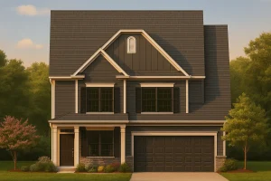 Modern Craftsman house design offers 4 bedrooms, 3 bathrooms