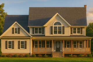 House Plans with Open Floor Plan 2 2-story Colonial Farmhouse house plan with 4,333 heated sq. ft., wrap-around porch