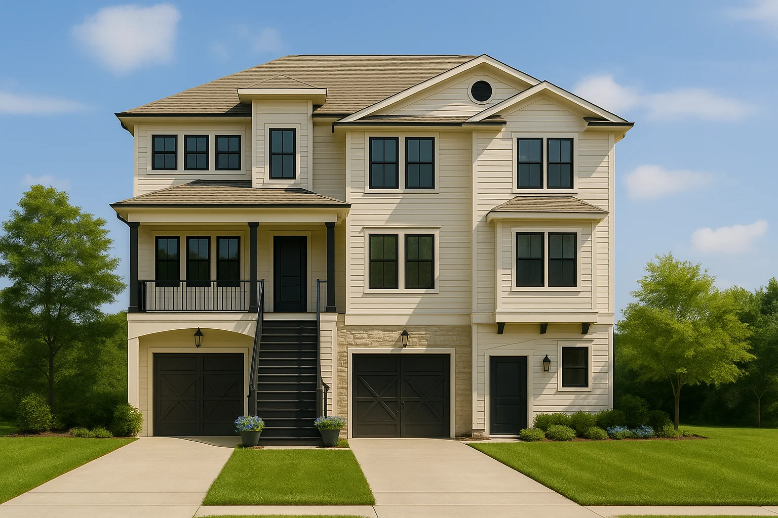 Luxury 3-story coastal house plan features over 3,100 sq. ft., 3 bed, 3 bath