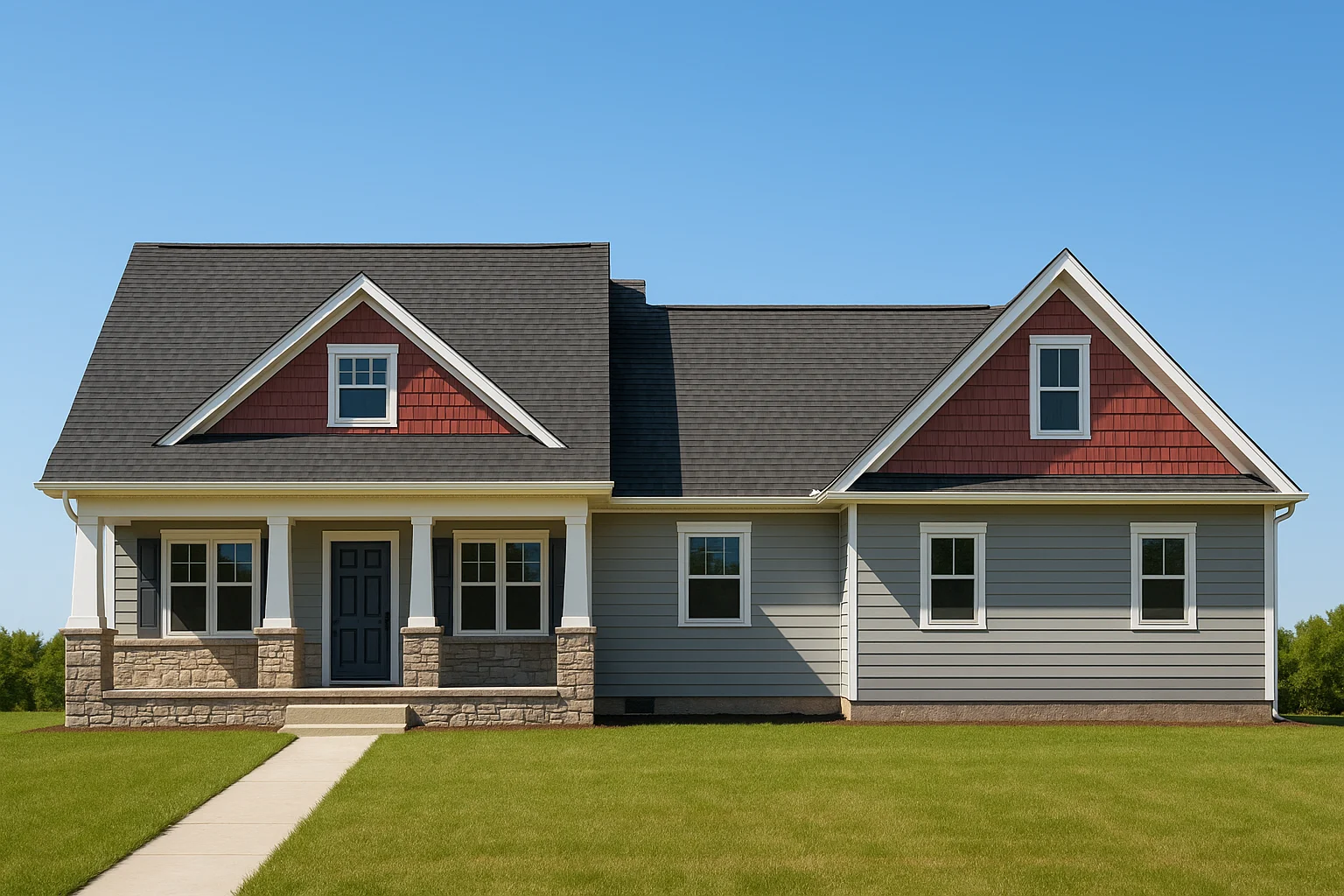 Country Farmhouse Plans 9 2-story traditional Colonial house plan with 4 bedrooms, 3 bathrooms