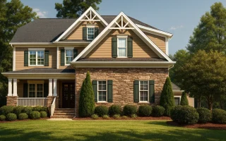 Plan  14-1336 - Auburn Field House |  New American - 4-Bed, 5-Bath, 3,032 SF