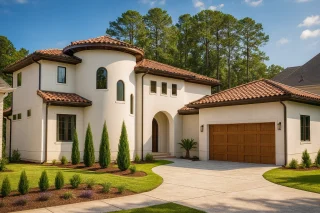 Tuscan-Inspired 2-Story Mediterranean House Plan with 4 Bedrooms
