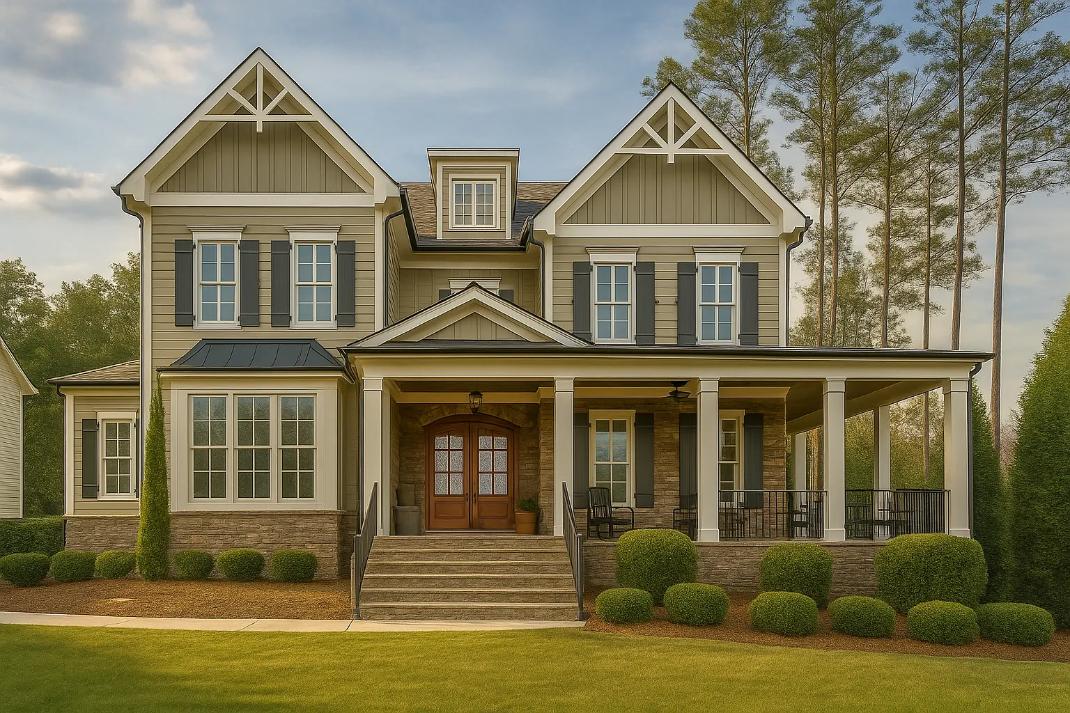 12-2629 HOUSE PLAN - Spacious Craftsman House Plan with 3 Floors and 5 Bedrooms