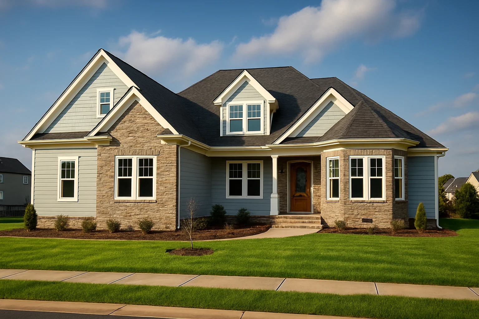 Modern Home Blueprint with 1.5 Floors and CAD Designs