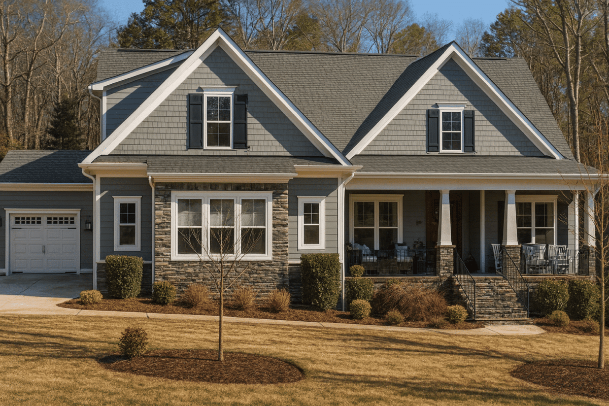 Craftsman-Style Home Plan with 1.5 Stories and Spacious Open Floor Layout