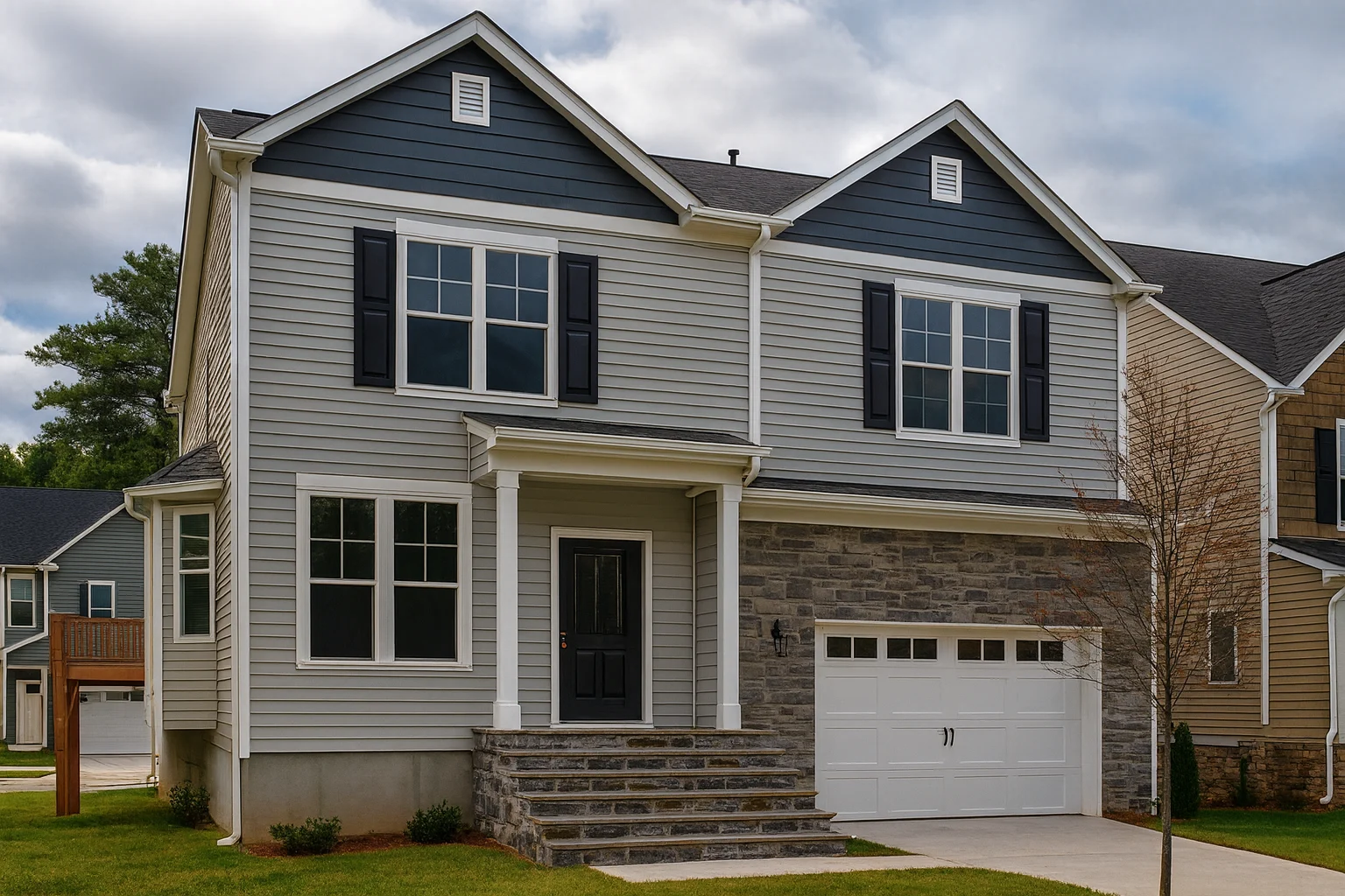 Elegant 2-Story House Plan with 5 Bedrooms and CAD Blueprints