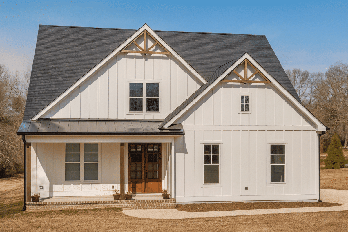 Modern Farmhouse House Plan with 2 Stories and Spacious Design