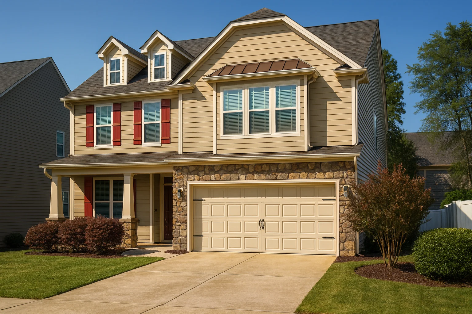 Classic Suburban House Plan with 2-Story Layout and CAD Blueprints