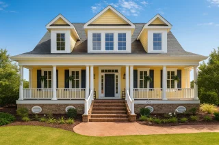 Elegant 2-Story House Plan with Colonial Revival Architecture