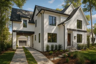 Modern Tudor Transitional House Plan 4 Beds 3265 Sq Ft With Porte Cochere