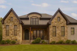 Luxury 5-Bedroom Transitional Home Plan with Vaulted Ceilings & Chef’s Kitchen