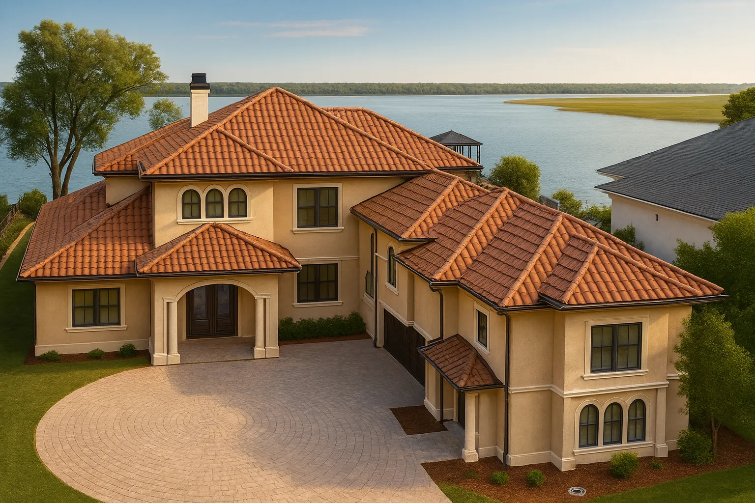 Elegant 2-Story House Plan with Mediterranean & Tuscan Charm