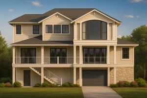 Stunning 2-Story Beach House Floor Plan with Open Layout