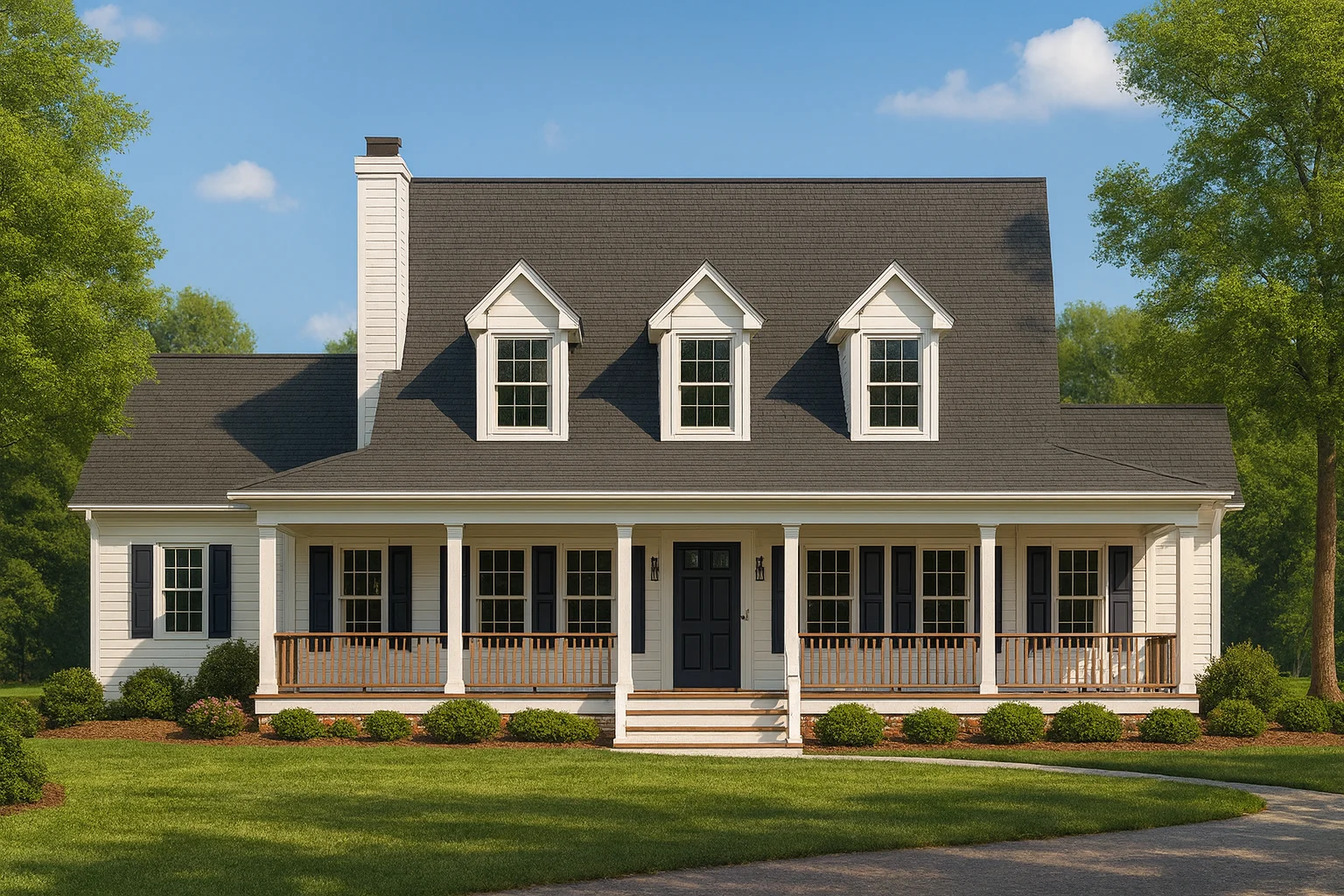Elegant 1.5-Story House Plan with Wraparound Porch & CAD Designs